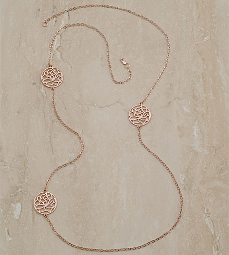 eco friendly Lotus Flower Necklace in Rose, Reclaimed Sterling Silver with Rose Gold